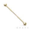 6 CZ STONES CENTER 316L INDUSTRIAL BARBELL